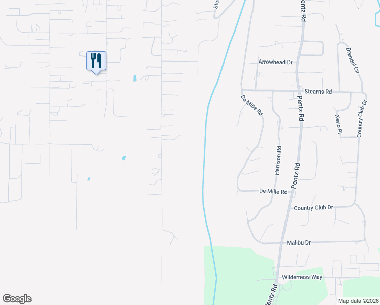 map of restaurants, bars, coffee shops, grocery stores, and more near 5208 Edgewood Lane in Paradise