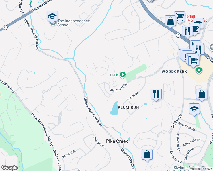map of restaurants, bars, coffee shops, grocery stores, and more near 4943 Mermaid Boulevard in Wilmington