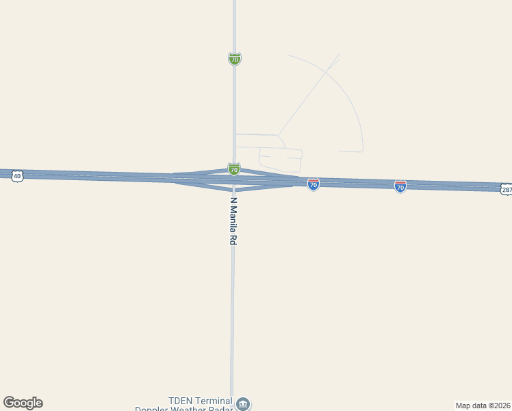 map of restaurants, bars, coffee shops, grocery stores, and more near Manilla Road in Arapahoe County