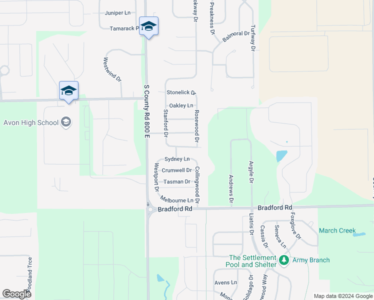 map of restaurants, bars, coffee shops, grocery stores, and more near 8183 Dartmoth Lane in Avon