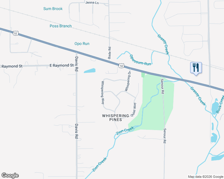 map of restaurants, bars, coffee shops, grocery stores, and more near 10238 Wayward Wind Drive in Indianapolis