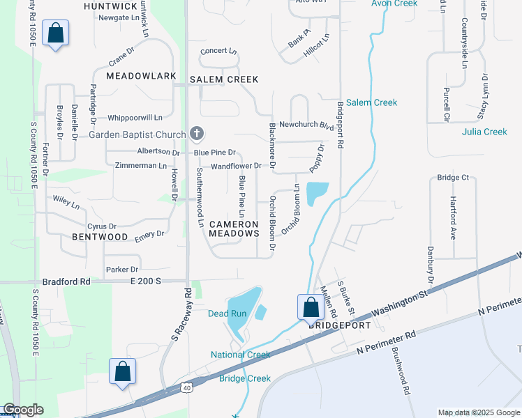 map of restaurants, bars, coffee shops, grocery stores, and more near 1939 Dutch Elm Drive in Indianapolis