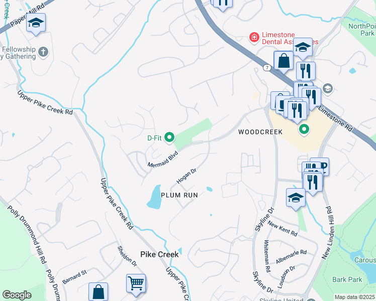 map of restaurants, bars, coffee shops, grocery stores, and more near 4812 Mermaid Boulevard in Wilmington
