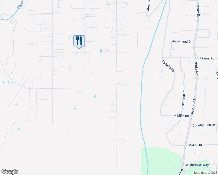 map of restaurants, bars, coffee shops, grocery stores, and more near 1576 Sunny Acres Road in Paradise