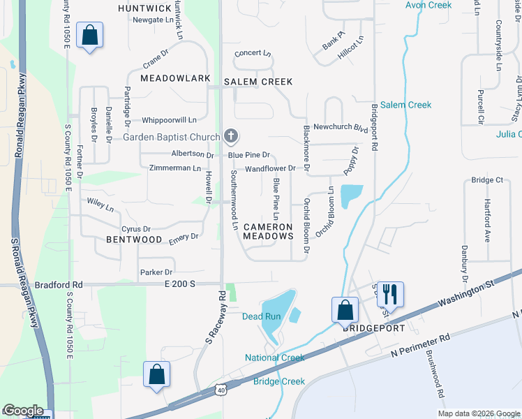 map of restaurants, bars, coffee shops, grocery stores, and more near 1930 Angel Tear Court in Indianapolis