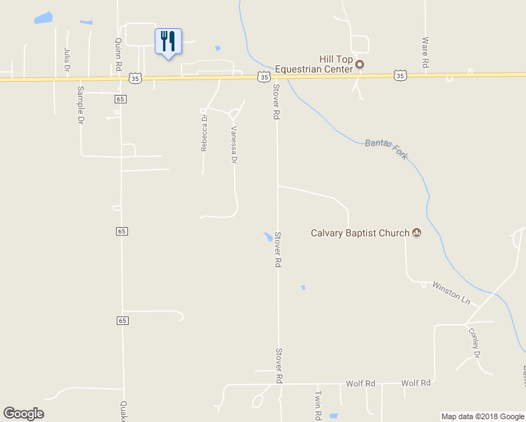 map of restaurants, bars, coffee shops, grocery stores, and more near 499 Stover Road in West Alexandria