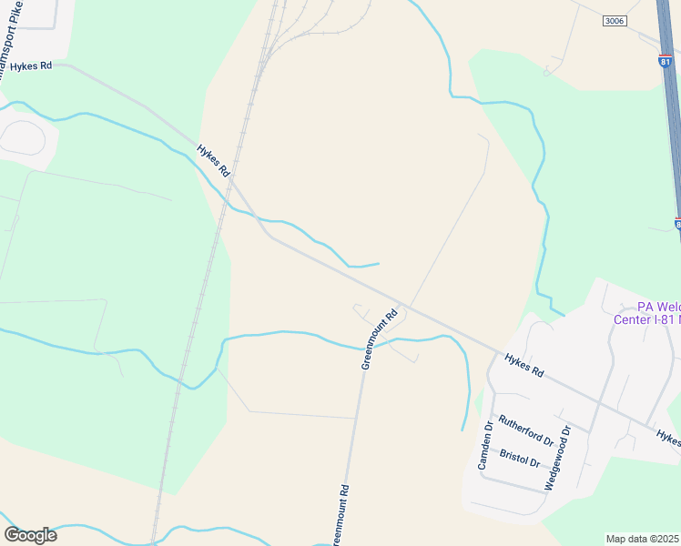 map of restaurants, bars, coffee shops, grocery stores, and more near 1565 Hykes Road in Greencastle