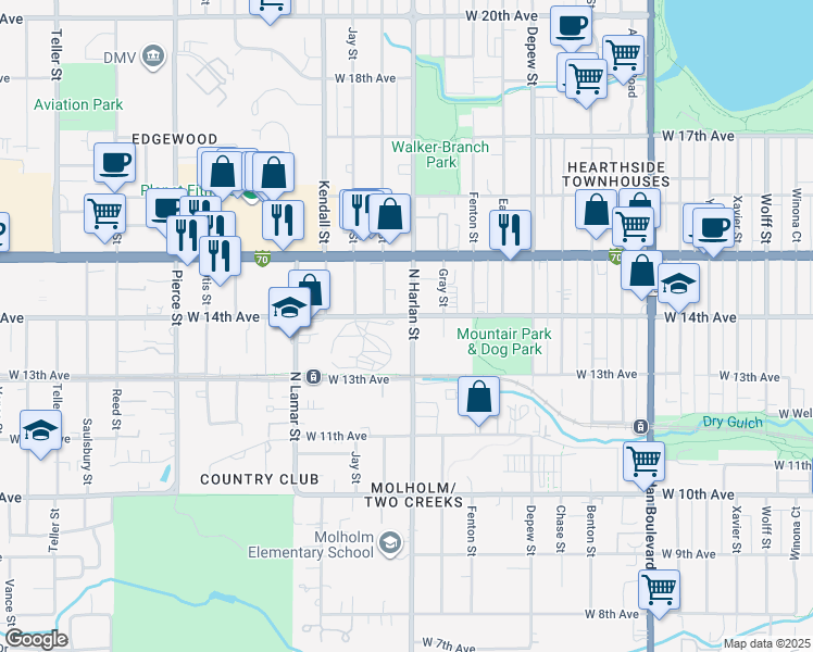 map of restaurants, bars, coffee shops, grocery stores, and more near in 