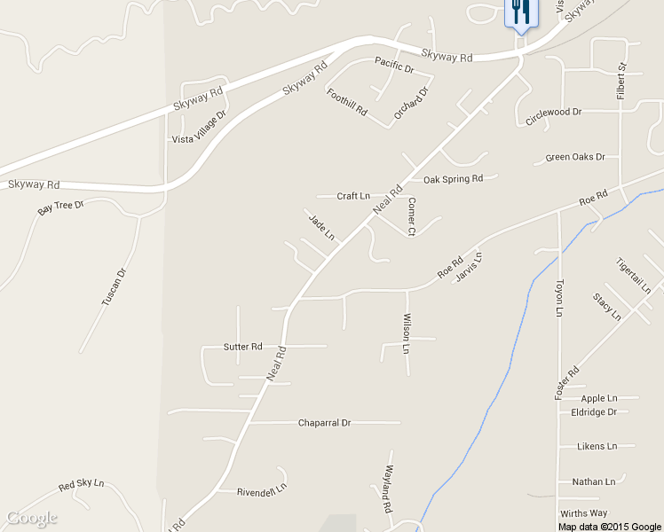 map of restaurants, bars, coffee shops, grocery stores, and more near 3752 Neal Road in Paradise