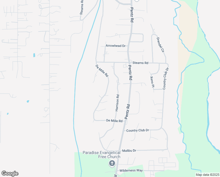 map of restaurants, bars, coffee shops, grocery stores, and more near 2181 De Mille Road in Paradise