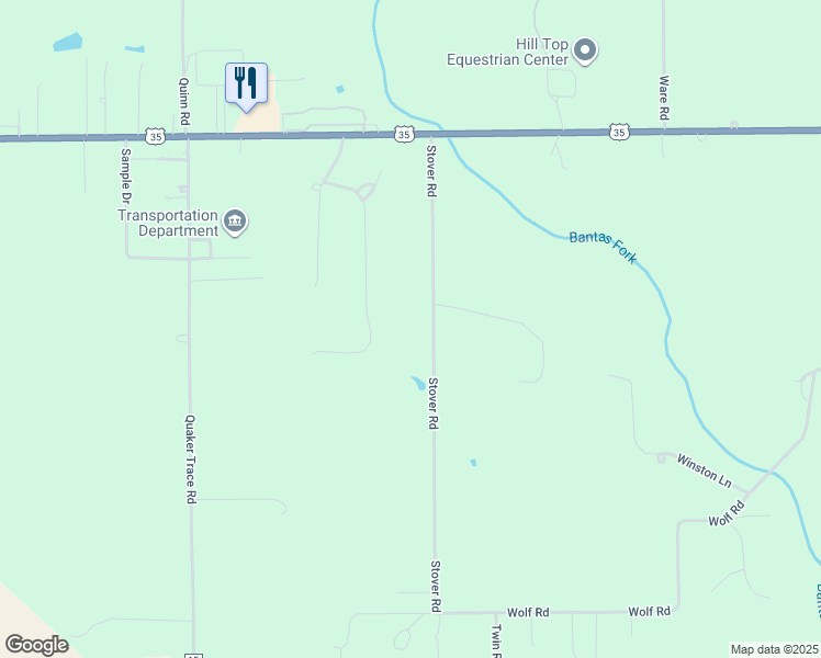 map of restaurants, bars, coffee shops, grocery stores, and more near 499 Stover Road in West Alexandria