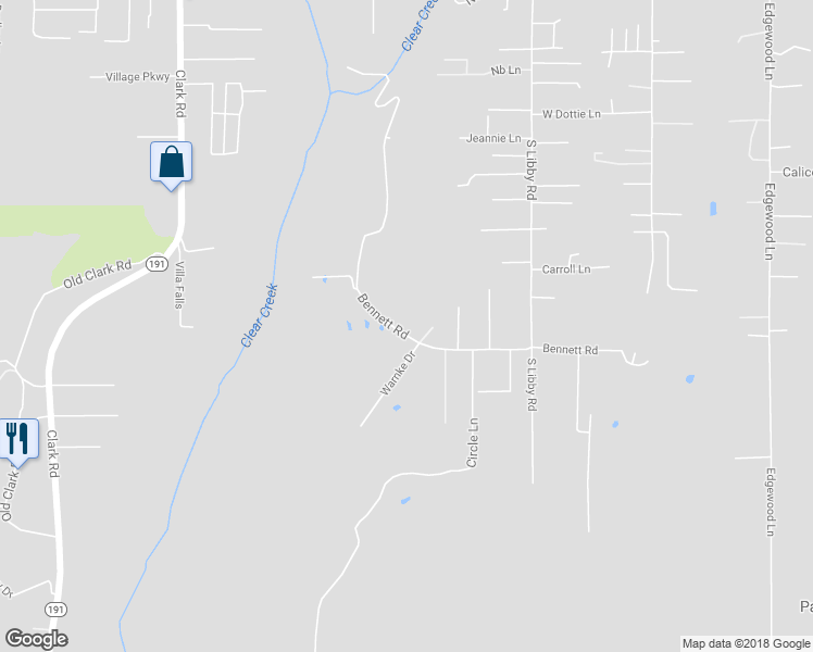 map of restaurants, bars, coffee shops, grocery stores, and more near 1281 Bennett Road in Paradise