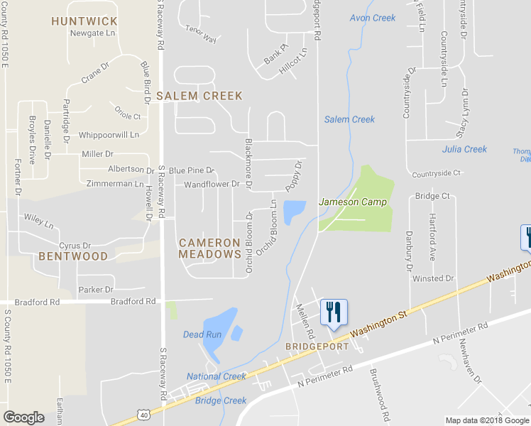 map of restaurants, bars, coffee shops, grocery stores, and more near 8933 Orchid Bloom Place in Indianapolis