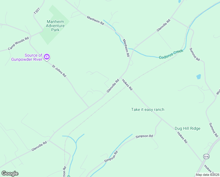 map of restaurants, bars, coffee shops, grocery stores, and more near 5694 State Route 3058 in Glen Rock