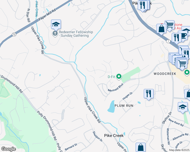 map of restaurants, bars, coffee shops, grocery stores, and more near 5016 North Tupelo Turn in Wilmington
