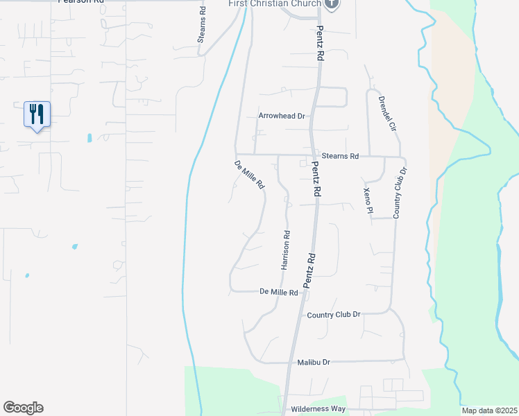map of restaurants, bars, coffee shops, grocery stores, and more near 2182 De Mille Road in Paradise
