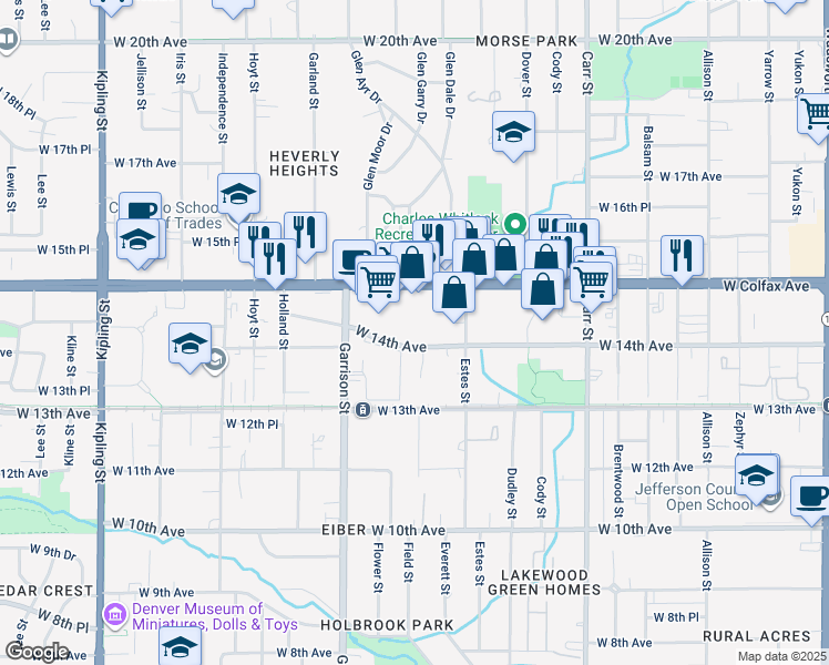 map of restaurants, bars, coffee shops, grocery stores, and more near in 