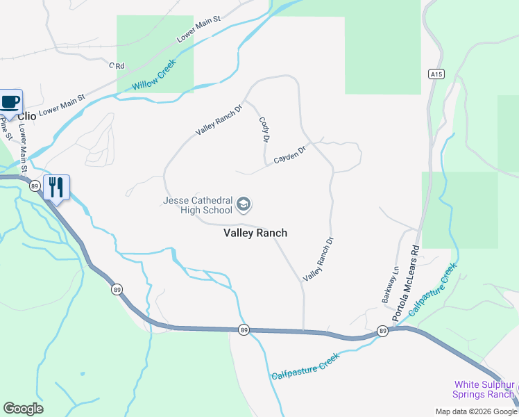 map of restaurants, bars, coffee shops, grocery stores, and more near 221 Cayden Drive in Clio