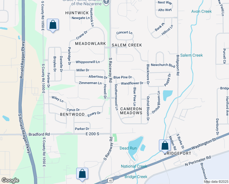 map of restaurants, bars, coffee shops, grocery stores, and more near 1856 Southernwood Lane in Indianapolis