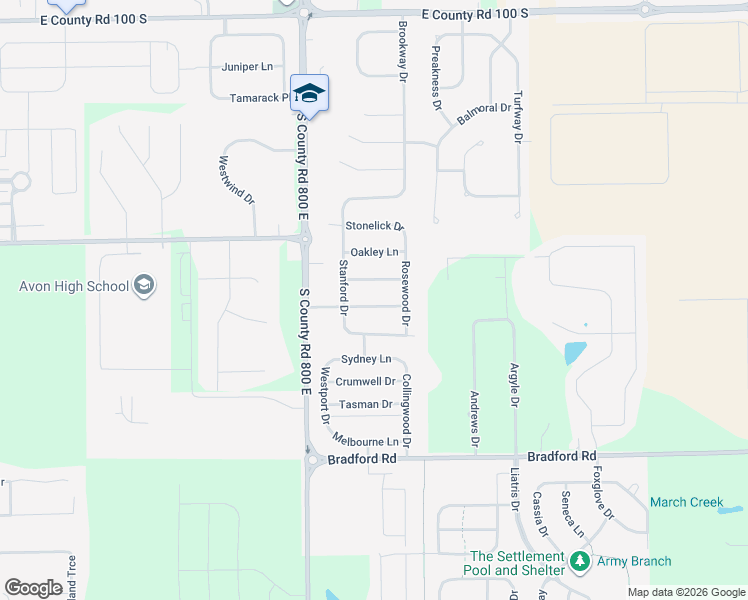 map of restaurants, bars, coffee shops, grocery stores, and more near 8150 Oriole Point Drive in Avon