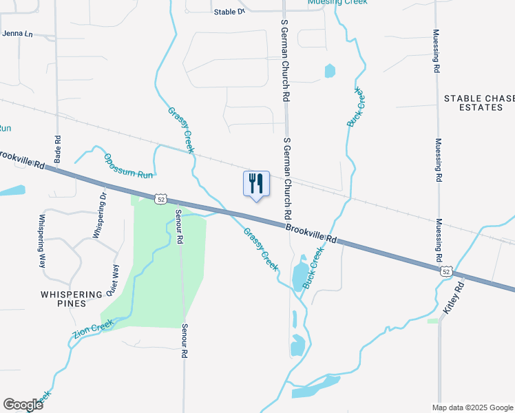 map of restaurants, bars, coffee shops, grocery stores, and more near 2316 South German Church Road in Indianapolis