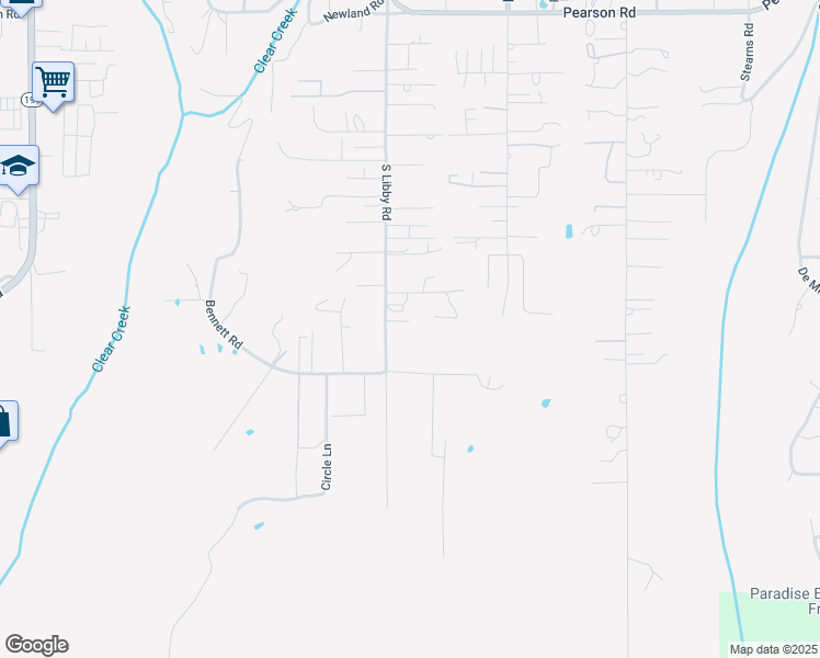 map of restaurants, bars, coffee shops, grocery stores, and more near 1424 Idlewild Lane in Paradise