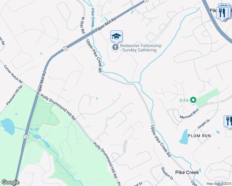 map of restaurants, bars, coffee shops, grocery stores, and more near 51 Silverwood Boulevard in Newark