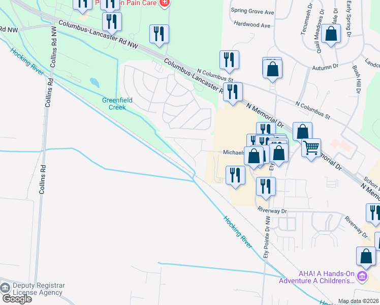 map of restaurants, bars, coffee shops, grocery stores, and more near 1358 Standing Stone Way in Lancaster