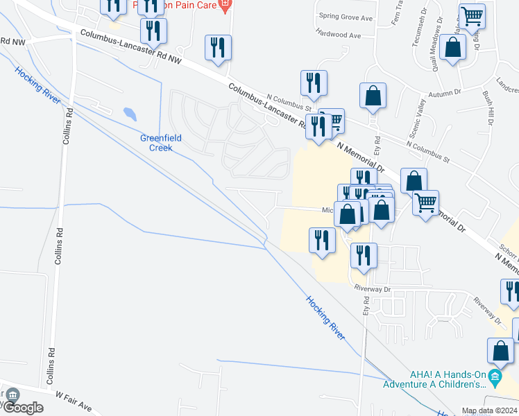 map of restaurants, bars, coffee shops, grocery stores, and more near 1358 Standing Stone Way in Lancaster