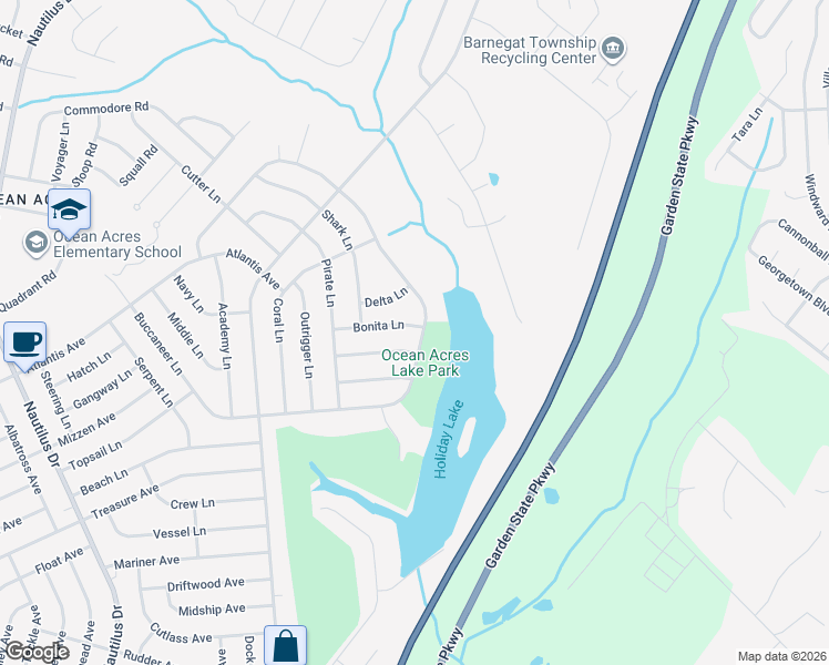 map of restaurants, bars, coffee shops, grocery stores, and more near 913 Bonita Lane in Stafford Township