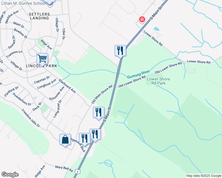 map of restaurants, bars, coffee shops, grocery stores, and more near 135 South Main Street in Barnegat Township