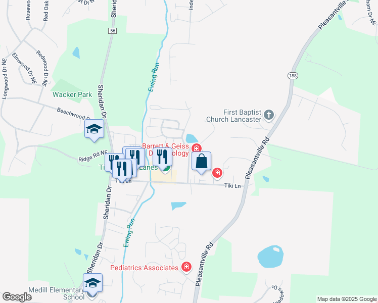 map of restaurants, bars, coffee shops, grocery stores, and more near 1569 Monmouth Street in Lancaster