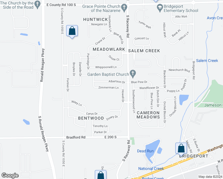 map of restaurants, bars, coffee shops, grocery stores, and more near 10871 Zimmerman Lane in Indianapolis