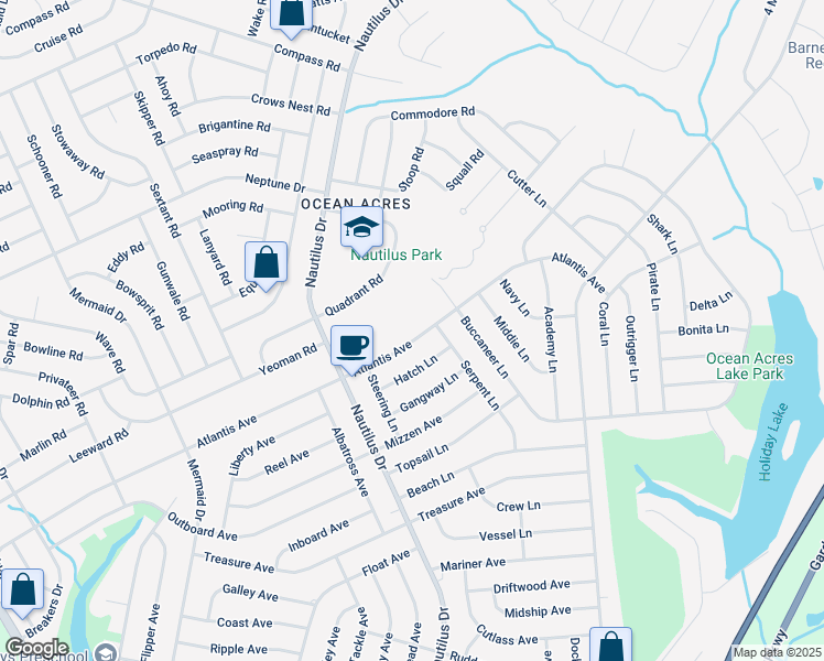map of restaurants, bars, coffee shops, grocery stores, and more near 314 Atlantis Avenue in Stafford Township