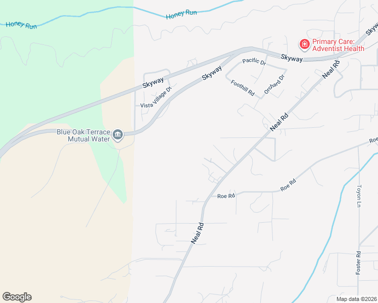 map of restaurants, bars, coffee shops, grocery stores, and more near 146 Jay Bird Lane in Paradise