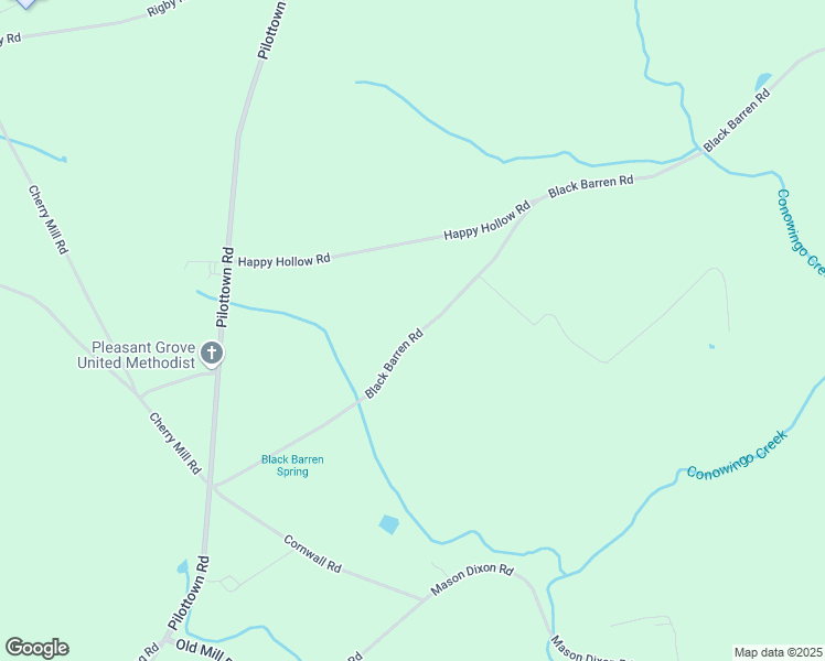 map of restaurants, bars, coffee shops, grocery stores, and more near 154 Black Barren Road in Peach Bottom