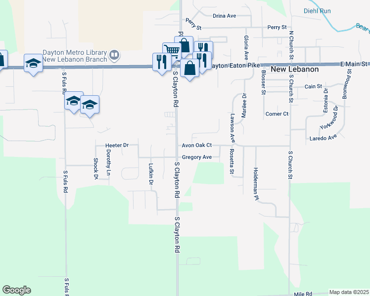 map of restaurants, bars, coffee shops, grocery stores, and more near 506 Avon Oak Court in New Lebanon