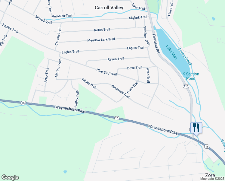 map of restaurants, bars, coffee shops, grocery stores, and more near 18 Ringneck Trail in Fairfield