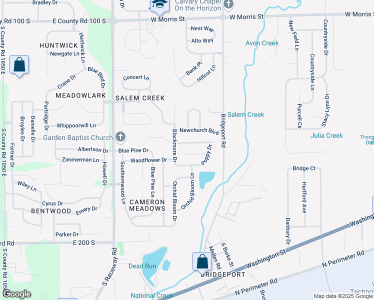 map of restaurants, bars, coffee shops, grocery stores, and more near 8934 Fire Pink Court in Indianapolis