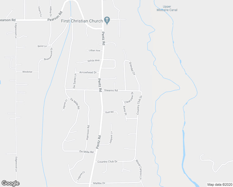 map of restaurants, bars, coffee shops, grocery stores, and more near 2344 Stearns Road in Paradise