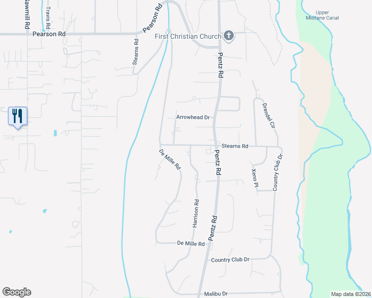 map of restaurants, bars, coffee shops, grocery stores, and more near 5519 Harrison Road in Paradise