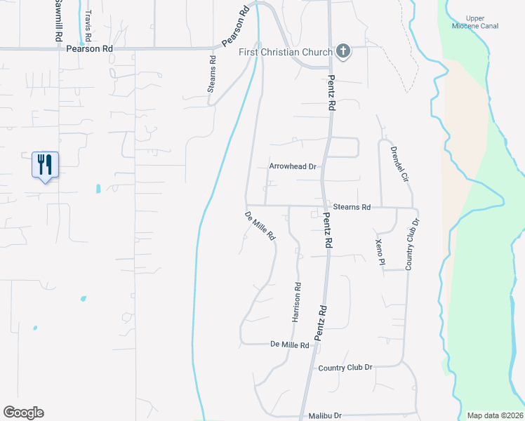 map of restaurants, bars, coffee shops, grocery stores, and more near 2220 Stearns Road in Paradise