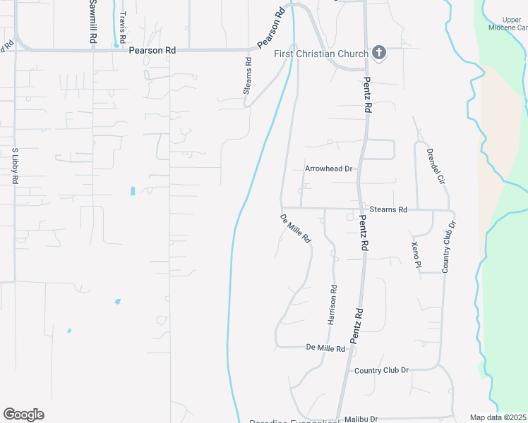 map of restaurants, bars, coffee shops, grocery stores, and more near 2150 De Mille Road in Paradise