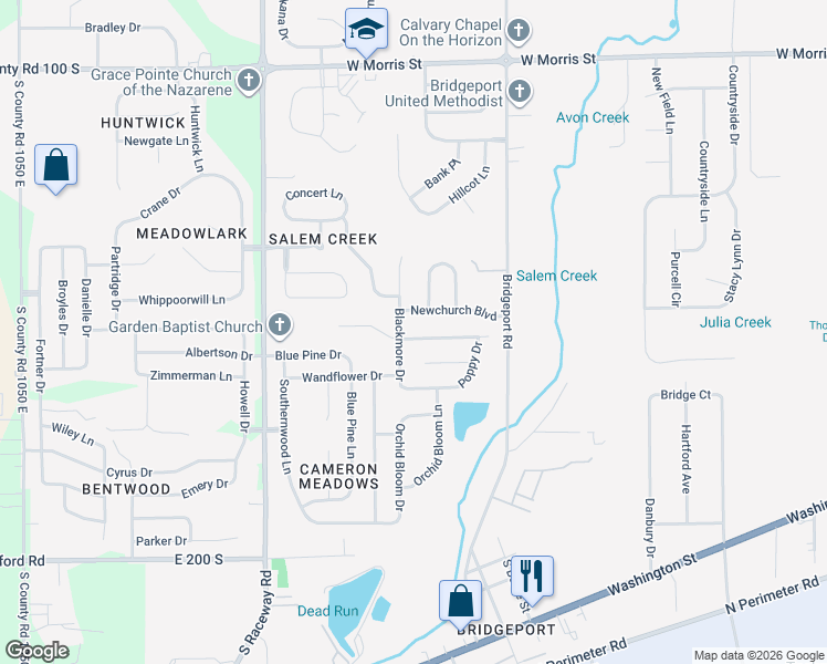 map of restaurants, bars, coffee shops, grocery stores, and more near 8942 Cardinal Flower Lane in Indianapolis