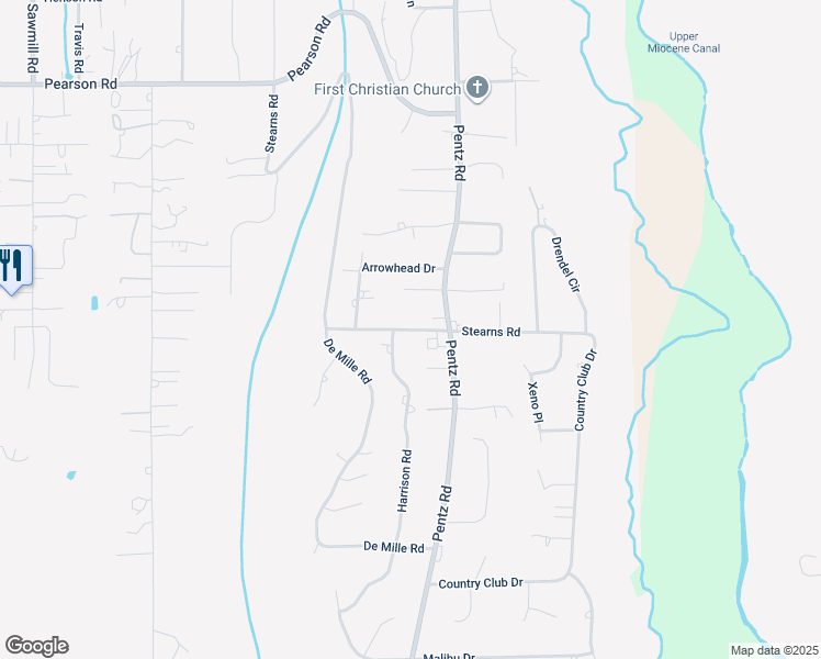 map of restaurants, bars, coffee shops, grocery stores, and more near 2271 Stearns Road in Paradise