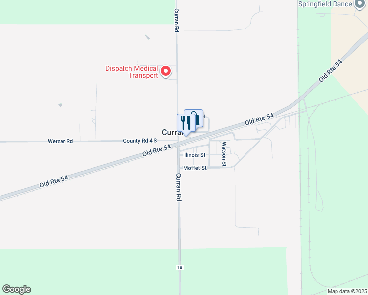 map of restaurants, bars, coffee shops, grocery stores, and more near 4001 Commerce Street in Curran