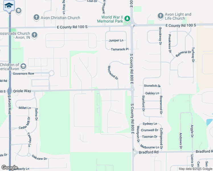map of restaurants, bars, coffee shops, grocery stores, and more near 7796 East County Road 150 South in Avon