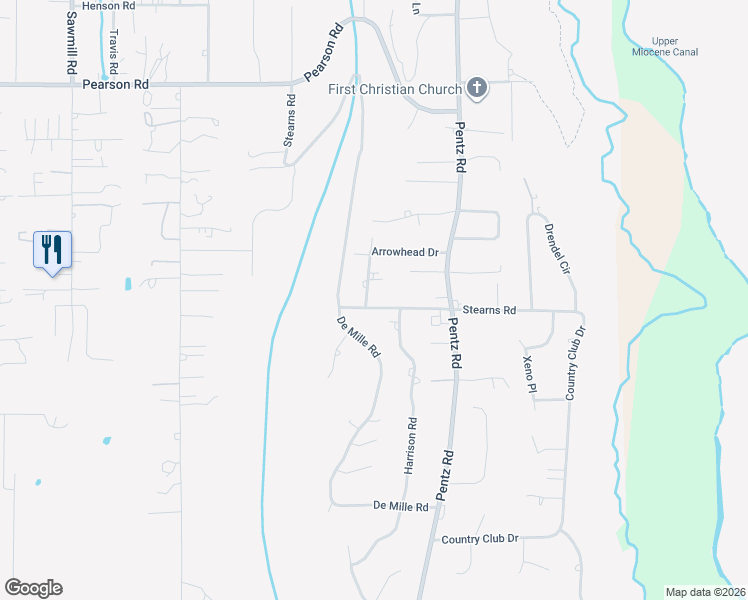 map of restaurants, bars, coffee shops, grocery stores, and more near 2220 Stearns Road in Paradise