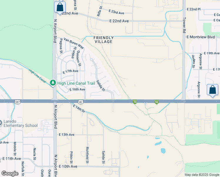 map of restaurants, bars, coffee shops, grocery stores, and more near 1533 Sedalia Way in Aurora
