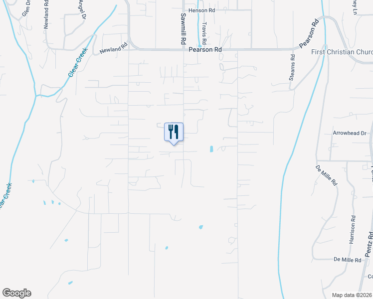 map of restaurants, bars, coffee shops, grocery stores, and more near 5366 Sawmill Road in Paradise